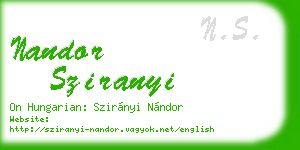 nandor sziranyi business card
